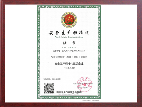 安全生產(chǎn)標(biāo)準(zhǔn)化三級(jí)企業(yè)